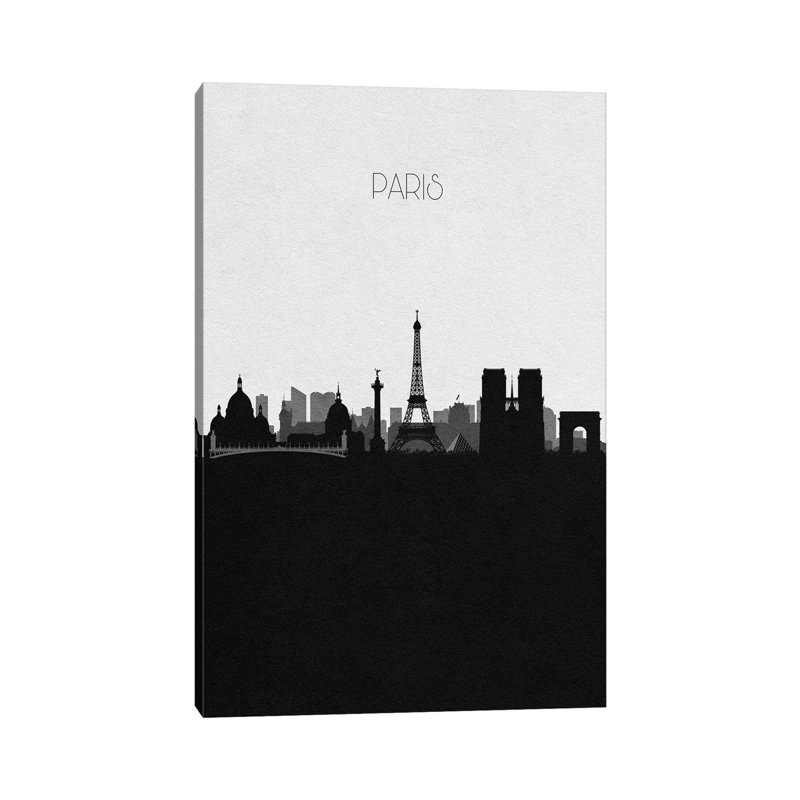 Paris France City Skyline by Ayse Deniz Akerman - Wrapped Canvas Print, 66.04 cm H x 45.72 cm W x 1.91 cm D
