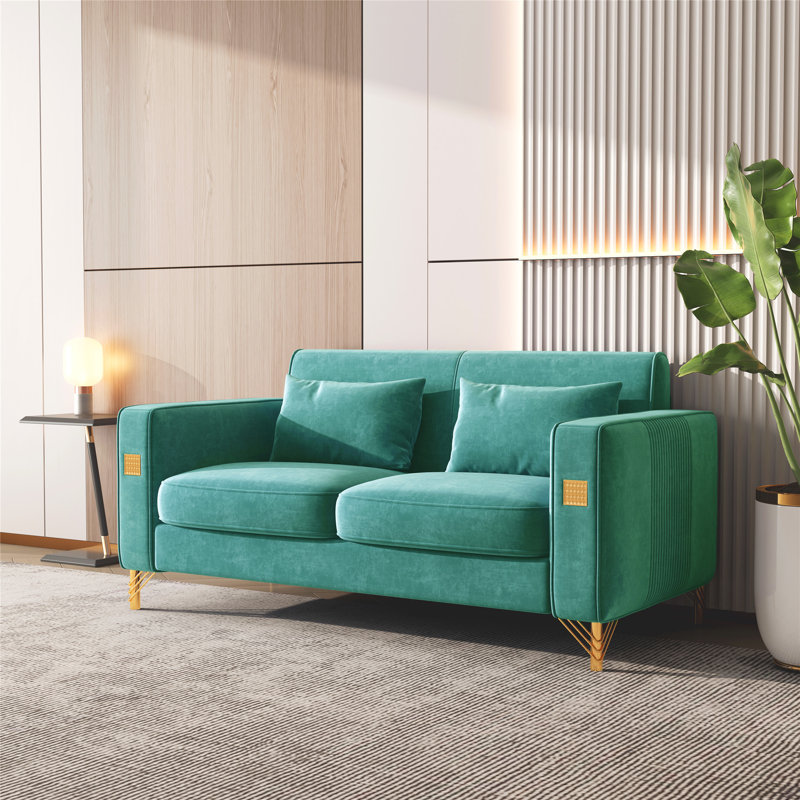 Barcaldine Velvet Loveseat, Blue Velvet