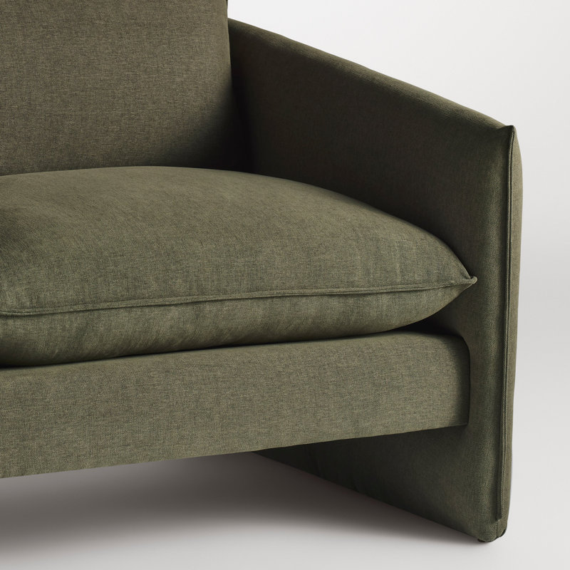 Softmore Sofa, Kvadrat Guest Fatigue Polyester, 34" H x 96" W x 40" D