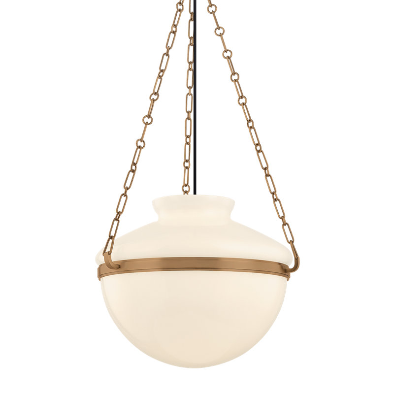 Paradigm Pendant by Lauren Liess x Troy, Brass, 25.75" H x 4.75" W x 0.75" D, 25W