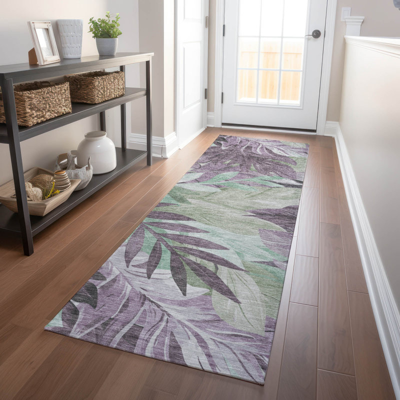 Tapis lavande intérieur / extérieur lavable à la machine Claudian ACN1495, Tapis de couloir 2 pi 3 po x 7 pi 6 po