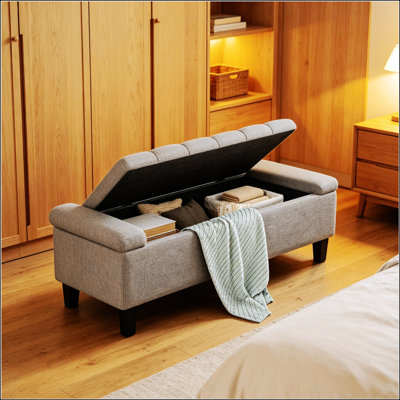 Banc d'entrée, banc de lit, banc de rangement, banc à chaussures capitonné