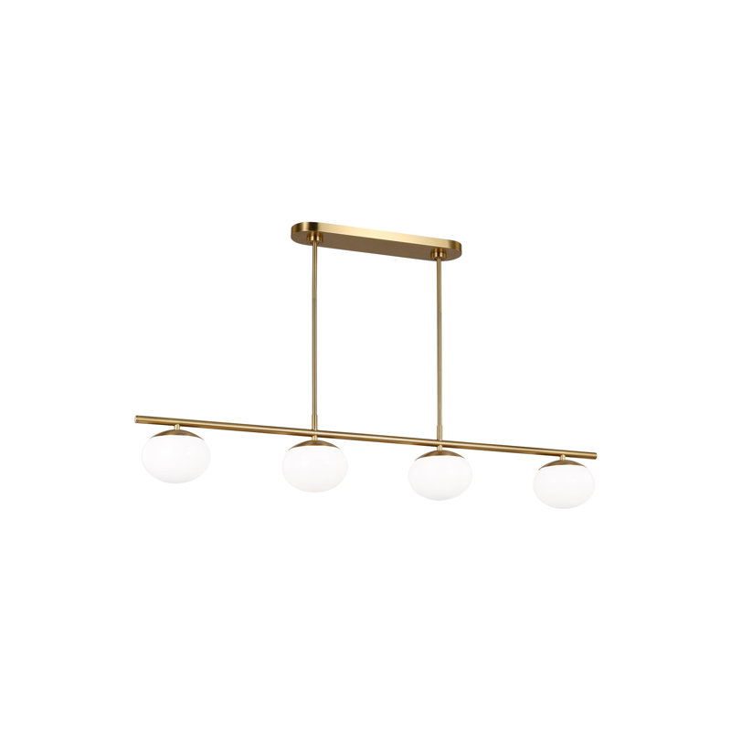 Lune 4 - Light Chandelier, Burnished Brass