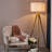 Cardone 60" Tripod Floor Lamp with Drum Shade and Foot Switch – Gold Legs/White Shade-532971216