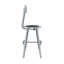 Tabouret industriel / de hauteur réglable avec dossier, siège rond en acier-86654574