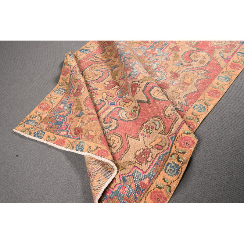 Tapis turc Anatolian rétro jaune vif pour décoration de salle à manger en laine biologique