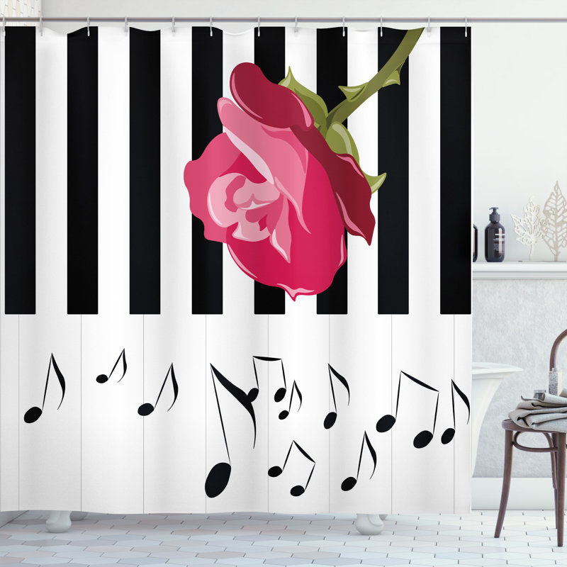 Shower Curtain with Hooks Included, 70"H x 69"W