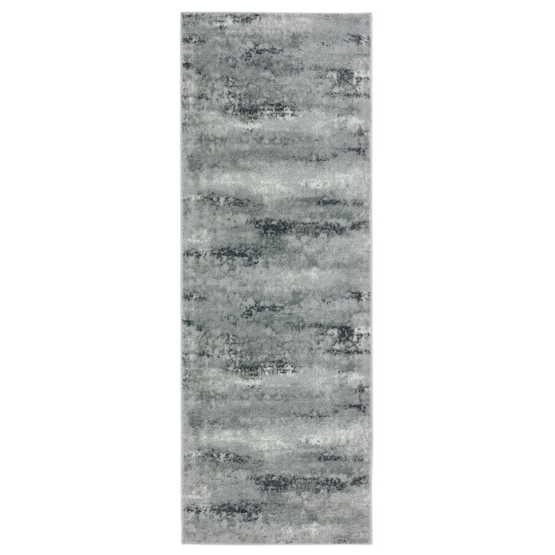 Tapis décoratif grise vallie, Tapis de couloir 2 pi 7 po x 7 pi 2 po