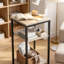 Table de bout haute à 3 niveaux avec tablette réglable, petite table d'appoint pour le salon, la chambre à coucher et le vestibule, table d'appoint à structure en métal-476020377-476020378