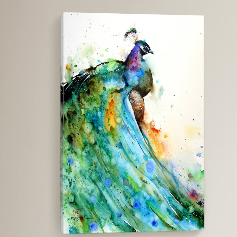 « faisan », peinture sur toile, H 18 po x l 12 po x P 1,5 po