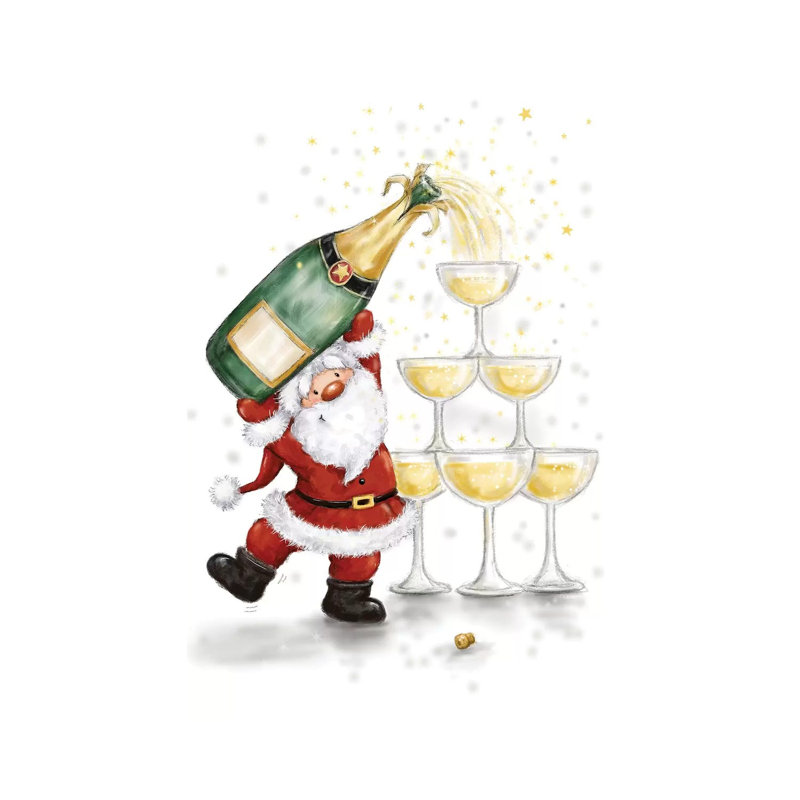 Santa And Glasses by MAKIKO - Wrapped Canvas Print, 20.32 cm H x 30.48 cm W
