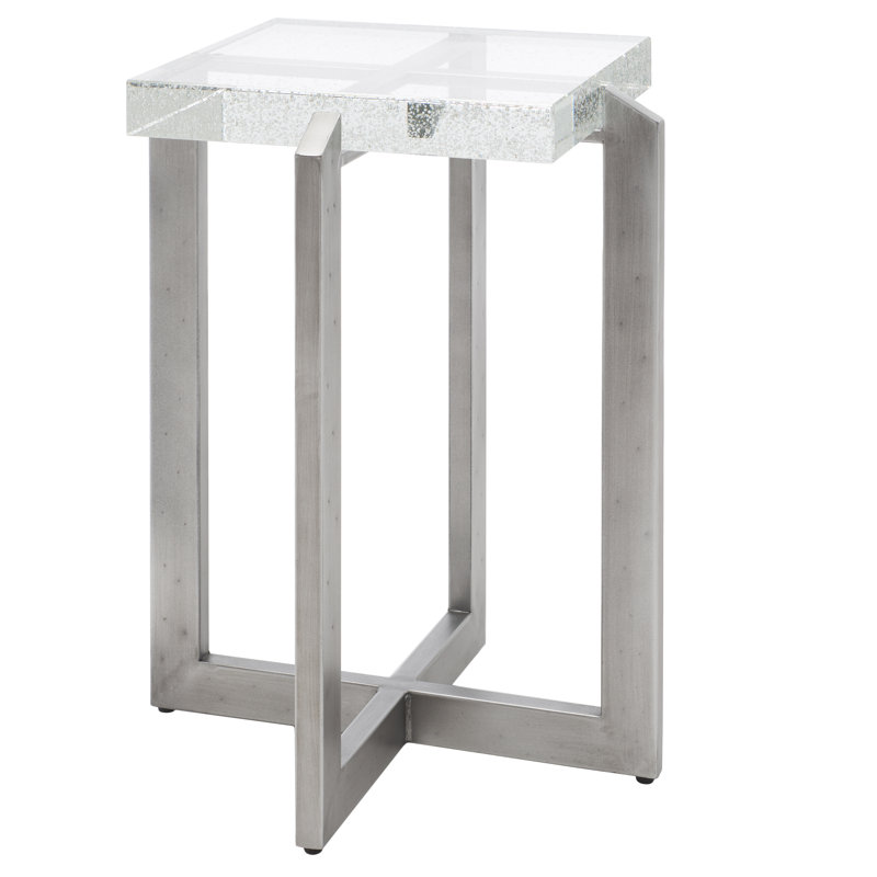 Indae Glass Top End Table