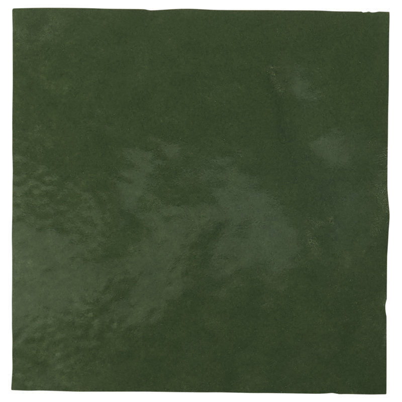 Virello 4x4 Glossy Ceramic Wall Tile, Forest Green
