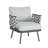 Steel Club Chair Set of 2, Gray-206617271-206617270