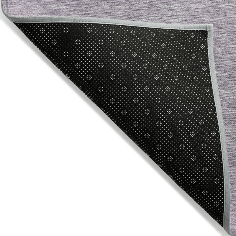 Lavender Rectangular Flat Woven Washable Synthetic Rug