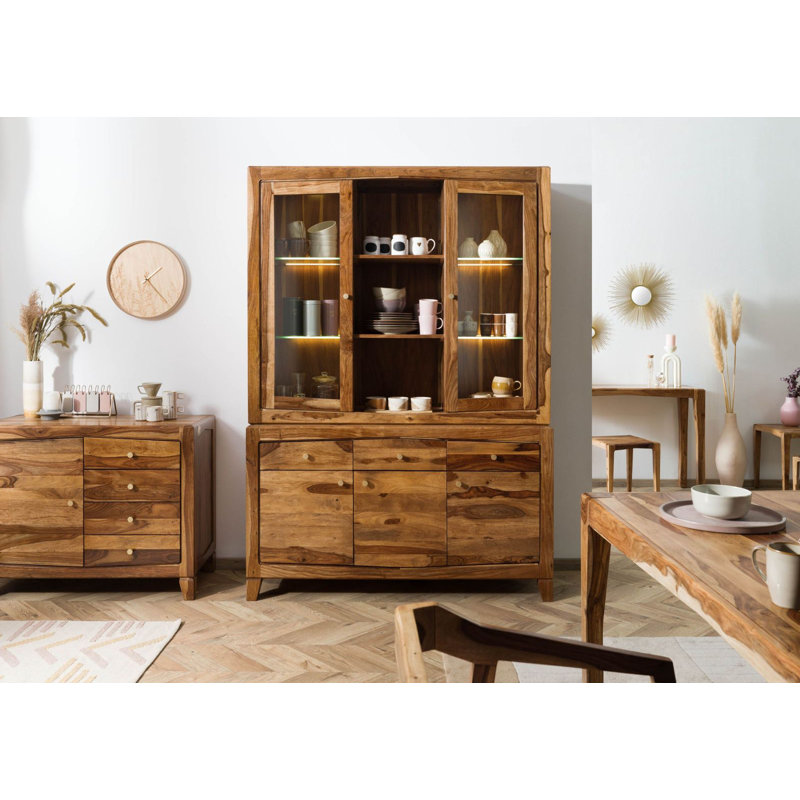 Ancona Display Cabinet, Brown Lacquered