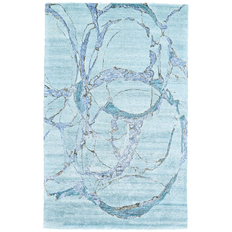 Banford Abstract Handmade Tufted Polar Area Rug, Rectangle 2' x 3'