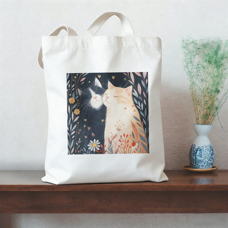 Ensemble de cadeau de Noël 2 pièces douillet pour chat et fleurs de Noël: couverture en flanelle 50 x 60 pouces + fourre-tout en toile 15,75 x 13,78 pouces - ensemble de décoration festive