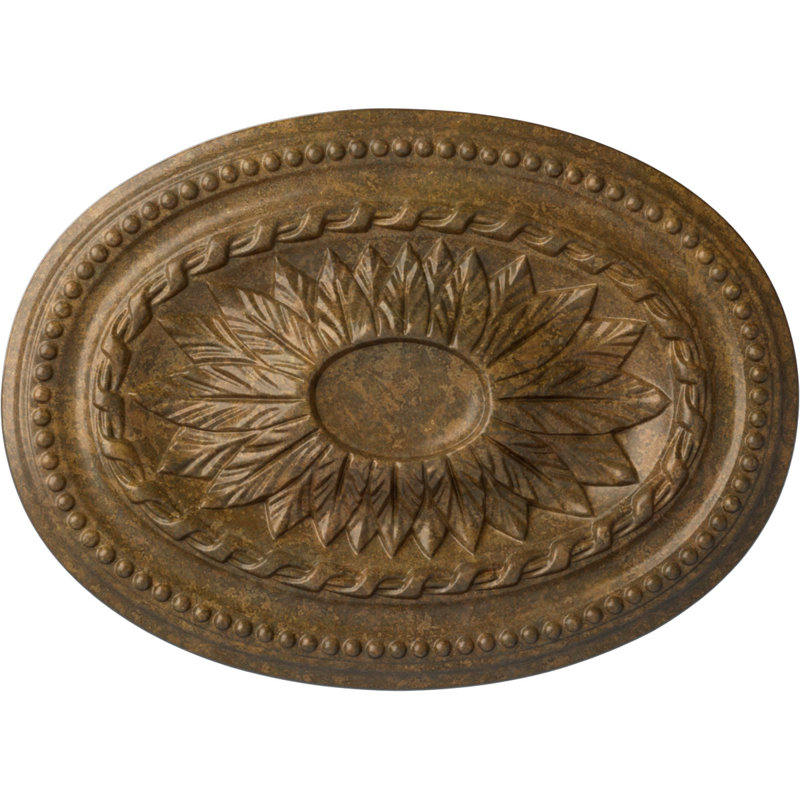 Endurathane Raymond Ceiling Medallion, 18 1/8"OD 3 5/8"ID x 1 1/8"P (Fits Canopies up to 5 1/8"), Hand-Painted Ultra Pure White Crackle Finish