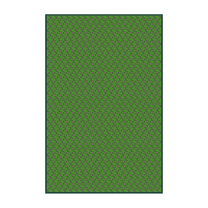 Tapis vert tissé à la machine, Rectangle 6 pi x 9 pi