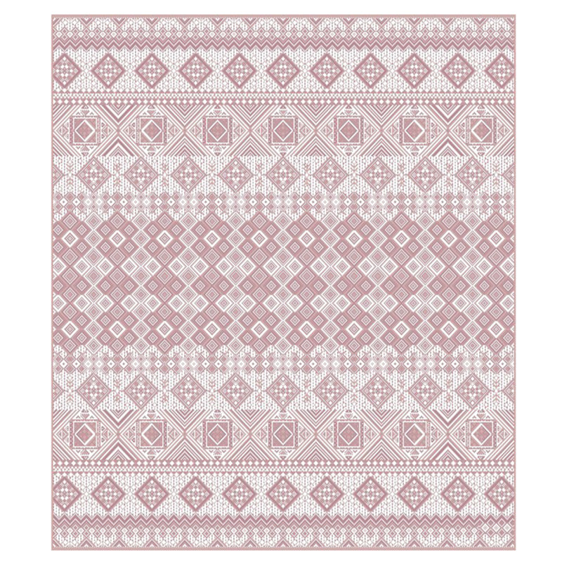 Tapis intérieur / extérieur en polypropylène tissé à plat rose ivoire Savara Mayview, Rectangle 7 pi 10 po x 10 pi