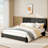Boucle Bed Frame, Upholstered Cloud Bed Frame, Platform Bed Frame With Headboard, Modern Cream Bed Frame-2083019698-2083019662