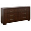 Ensemble de chambre à coucher grand lit à DEL 6 pièces Syler Cappuccino-99302549-99302548
