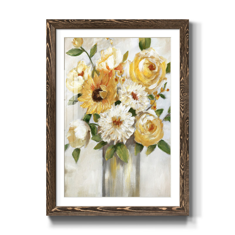 Sunshine Bouquet - reproduction de photo encadrée sur papier, H 37,5 po x l 27,5 po x P 1 po, Noyer