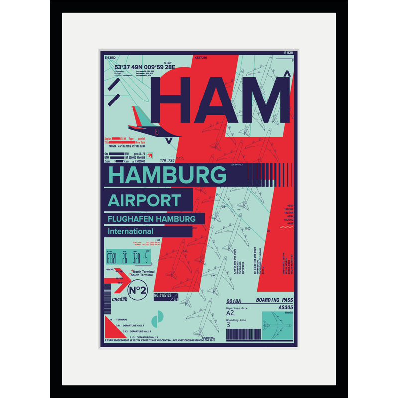 Hamburg Airport 1 Piece Single Picture Frame Wall Art