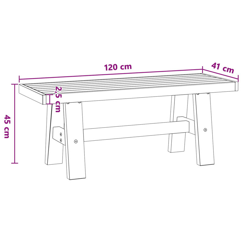 Solid Wood Bench