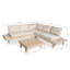 Ensemble de canapé modulaire 4 pièces Topia Acacia, blanc clair et sable