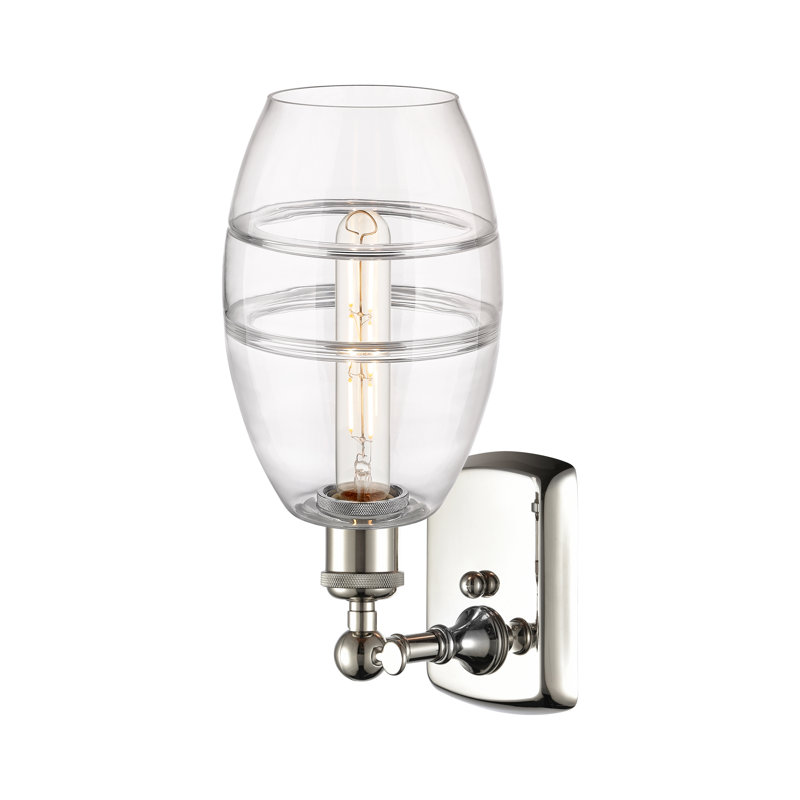 Applique murale en acier Bettylou, Transparent, H 9,13 po x l 5,88 po x P 7,06 po, Nickel poli