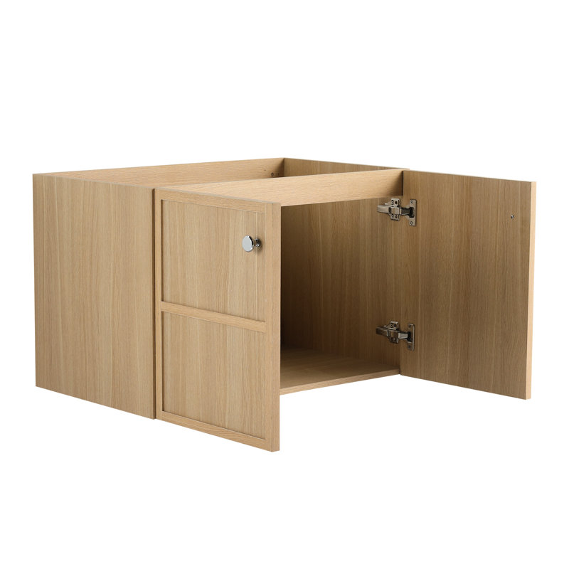 Meuble-lavabo en chêne contreplaqué 30 po, 2 portes, meuble-lavabo avec contreplaqué fini, espace de rangement abondant
