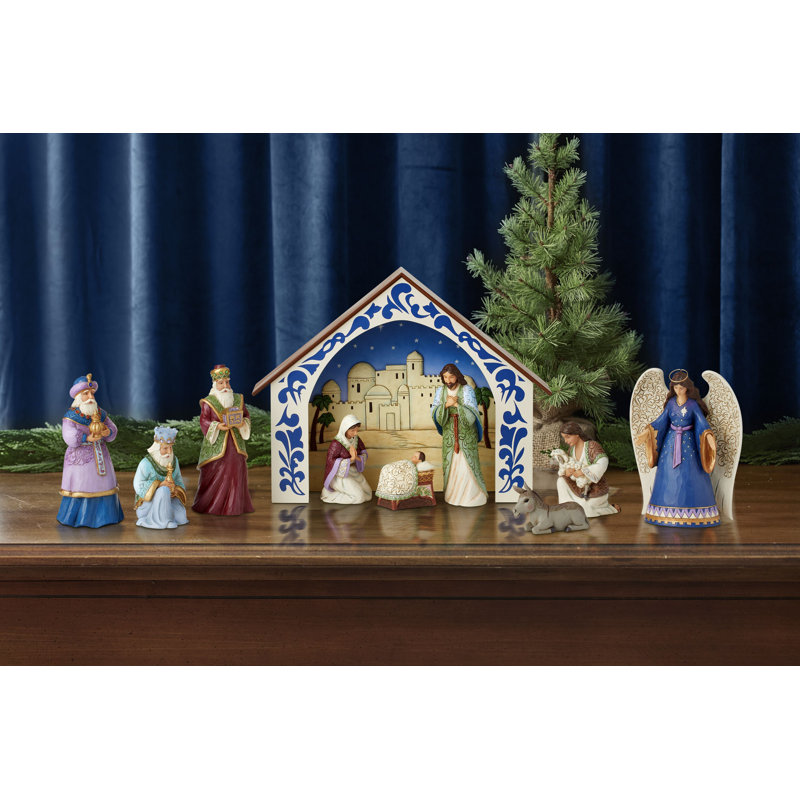 Ensemble de figurines de crèche 10 pièces