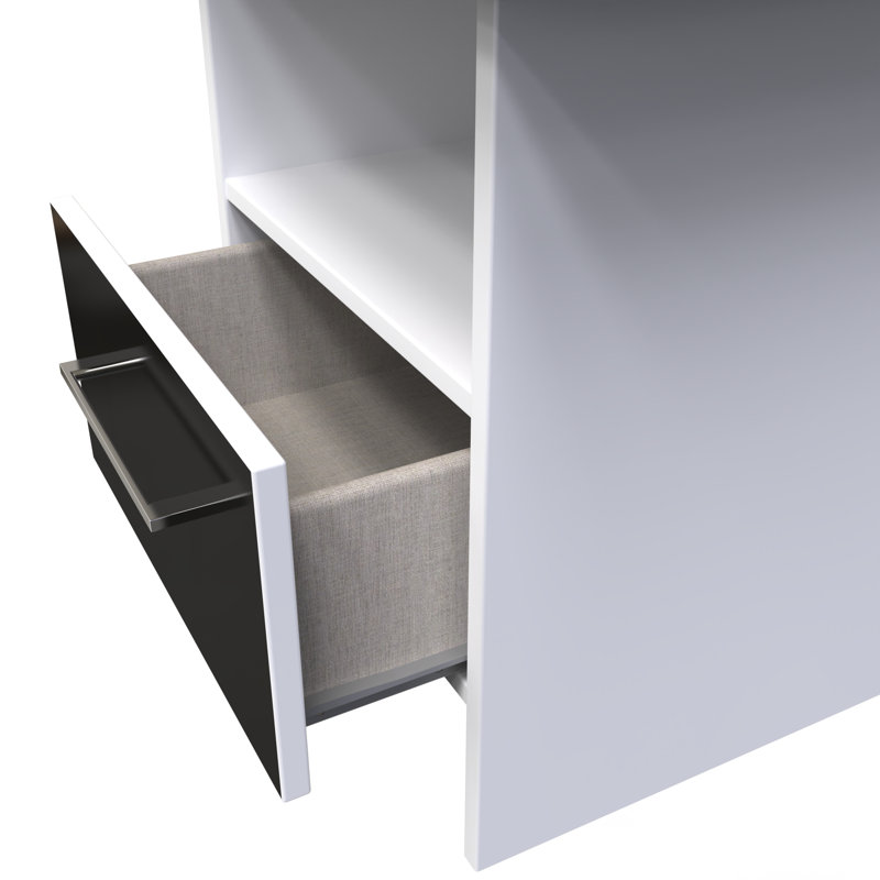 Bluntson End Table, Black/White