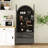 70.9" Tall Arched Storage Display Cabinet Bookshelf, Bookcase with Tempered Glass Door  & 2 Drawer-1519095484