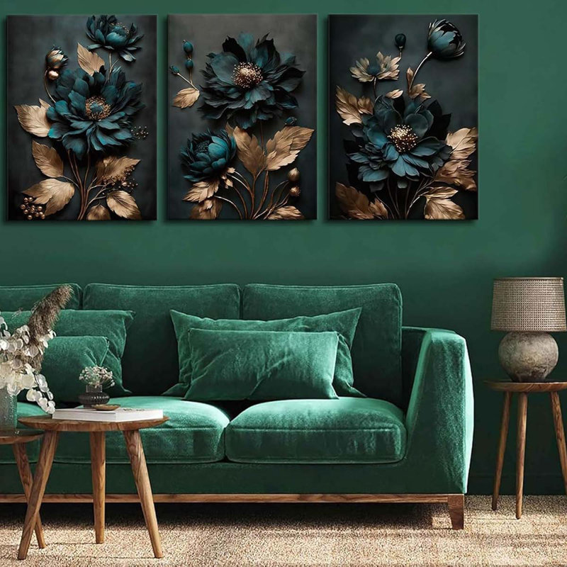 3 Piece Wrapped Canvas Print, 40 cm H x 90 cm W