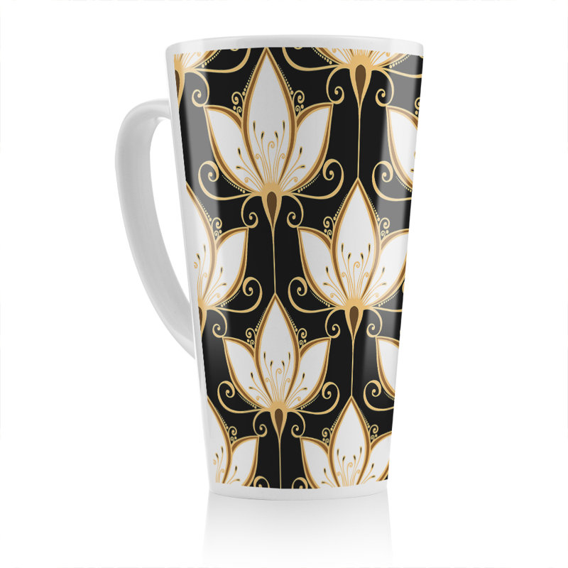 Floral Pattern Latte Mug