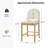 Paterson Curved-Back Armless Fabric & Counter Stool with Solid Wood Frame-1159400168