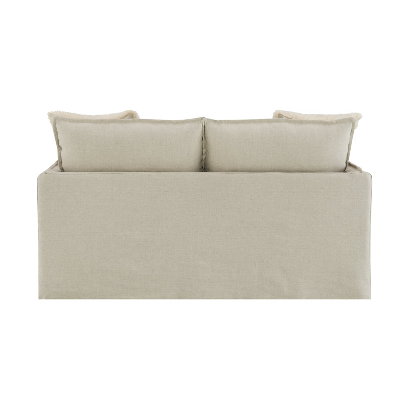 Chaise longue confortable en lin beige - Style classique relaxant et polyvalent