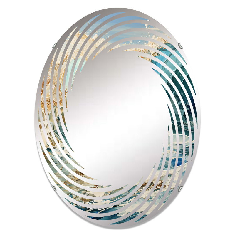 Miroir mural en spirale Ocean Wave, art liquide II - MIR117220, L 20 po x H 30 po