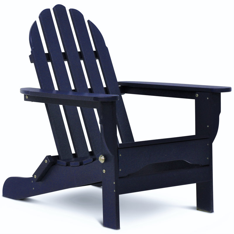 Chaise Adirondack pliante en plastique Leighton, Bleu marine