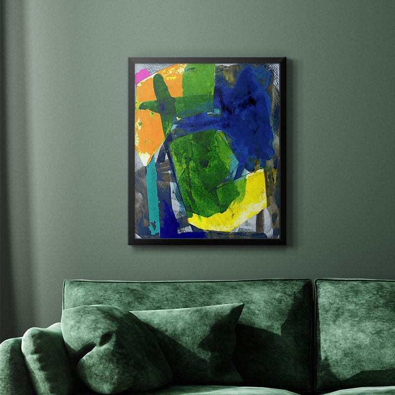 Toile encadrée de qualité supérieure Brights Strokes I - prête à être accrochée, Noir, H 24 po x l 20 po