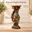 Peacock Carved Display Pedestal
