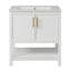 Meuble-lavabo de 30 pouces avec lavabo en céramique et rangement polyvalent - idéal pour les petites salles de bain-130140632-130140634