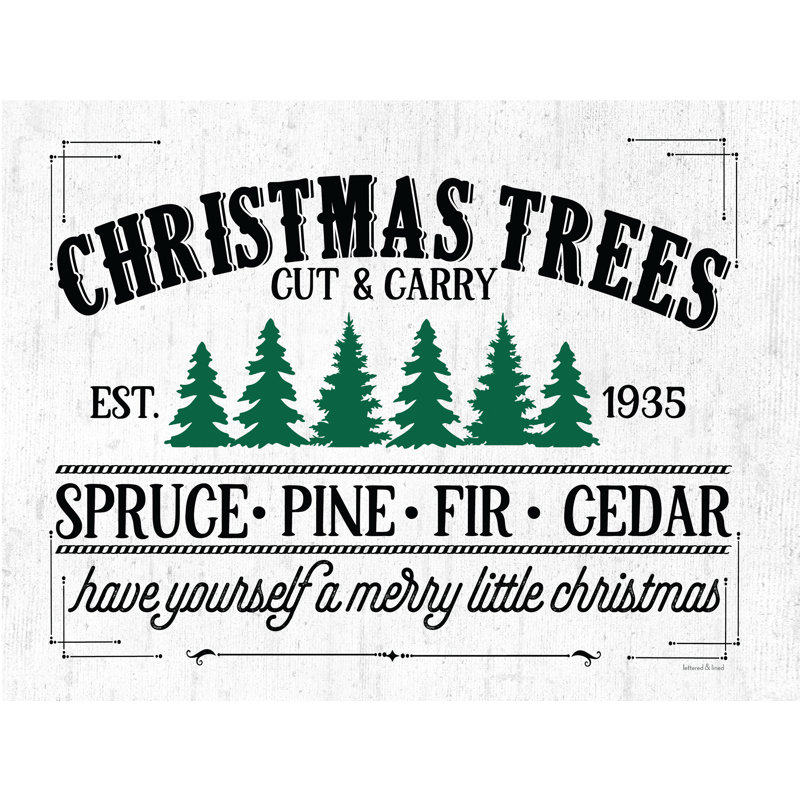 «Christmas Trees On Canvas» par impression à lettres et doublée, H 8 po x l 12 po