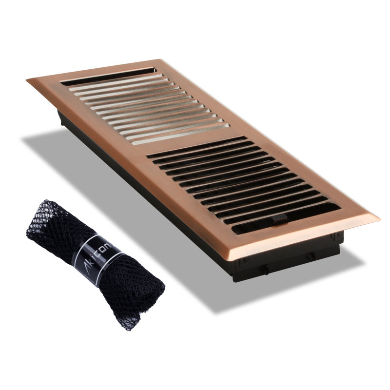 Registre de plancher, Cuivre antique, H 2 po x l 12 po x P 4 po