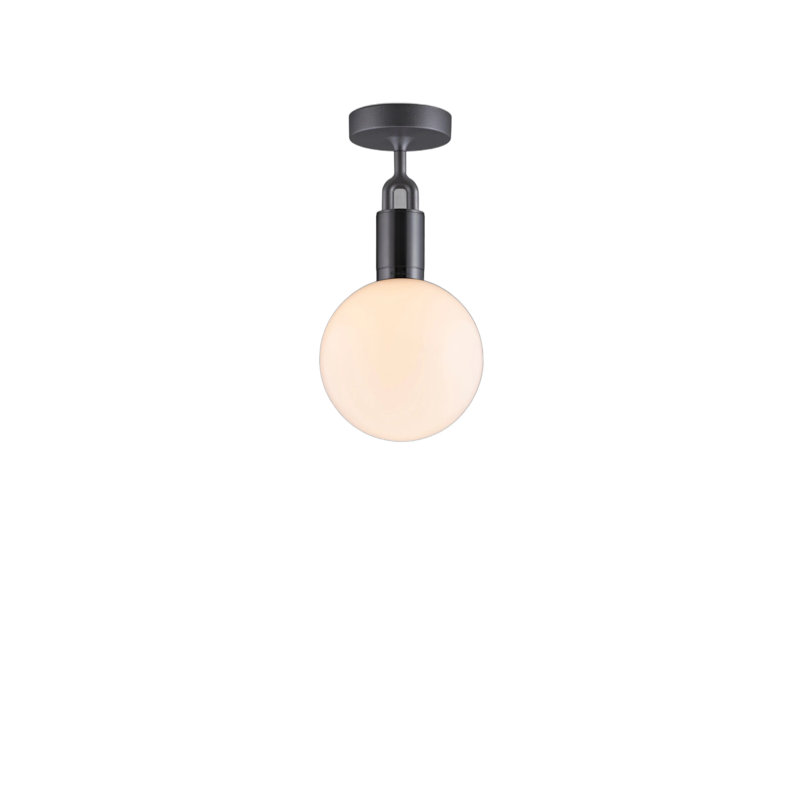 1 - Light Semi Flush Mount, Medium, Gun Metal, Opal