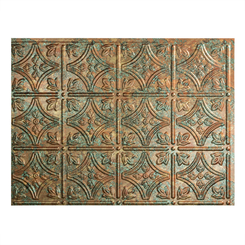 Panneau de dosseret décoratif en vinyle 18 po x 24 po FASÄDE style traditionnel / motif, Fantaisie cuivrée