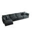 Chenille grise en forme de U: canapé modulaire à 5 places avec canapé modulaire respirant: canapé
